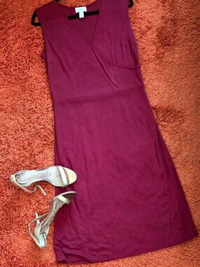 Vintage Ann Taylor LOFT Dress – Size 12 – Indonesia – Maroon ❤️👗